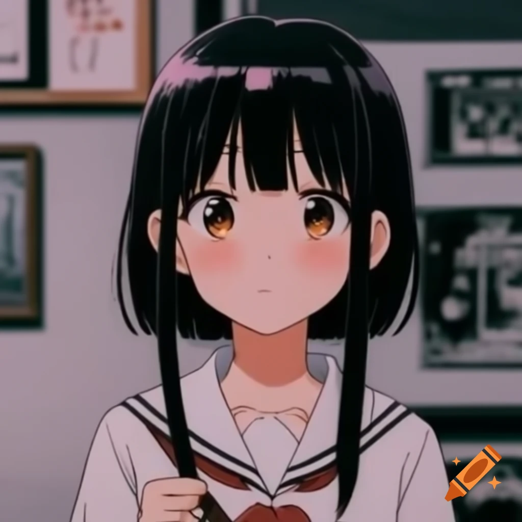 Character design of an anime girl