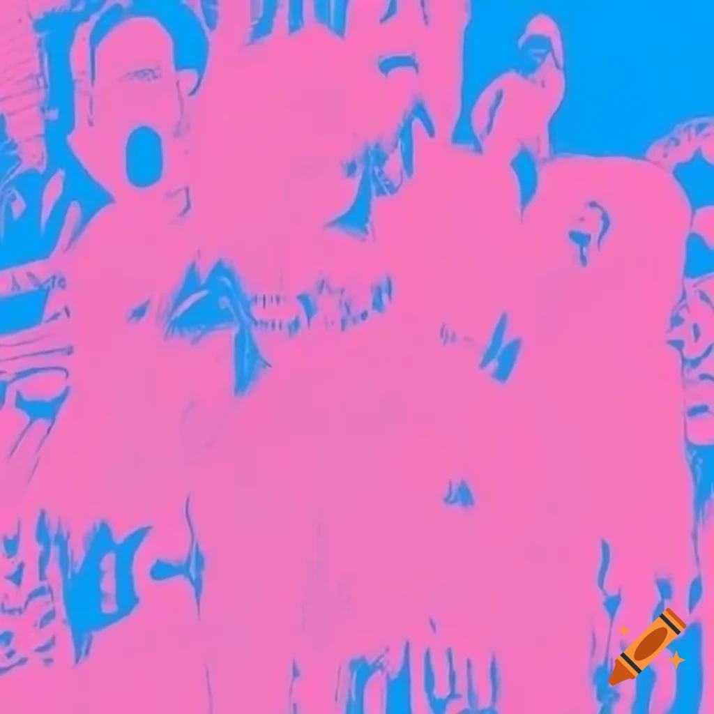 Vibrant pink and blue abstract music album cover art