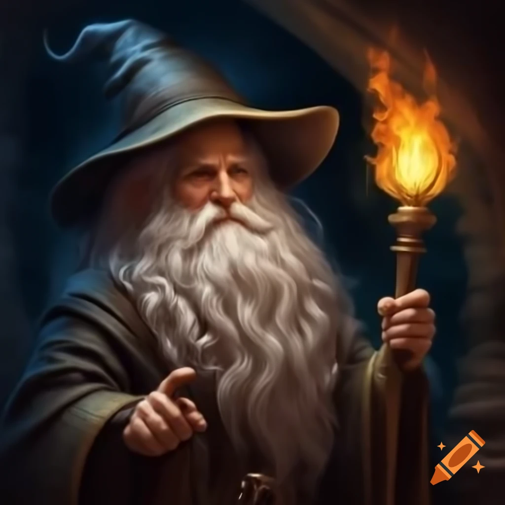 A mystical wizard casting spells