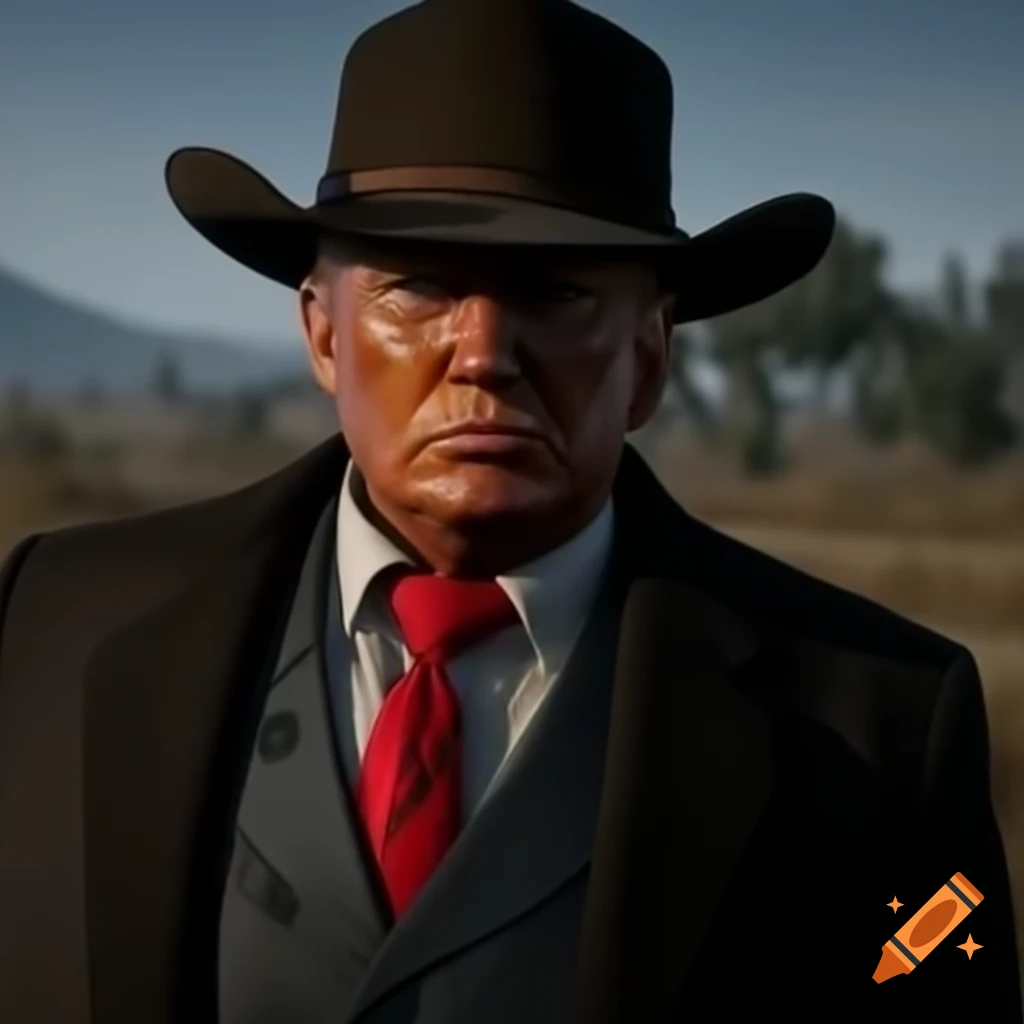 Character resembling Trump in Red Dead Redemption 2 game setting
