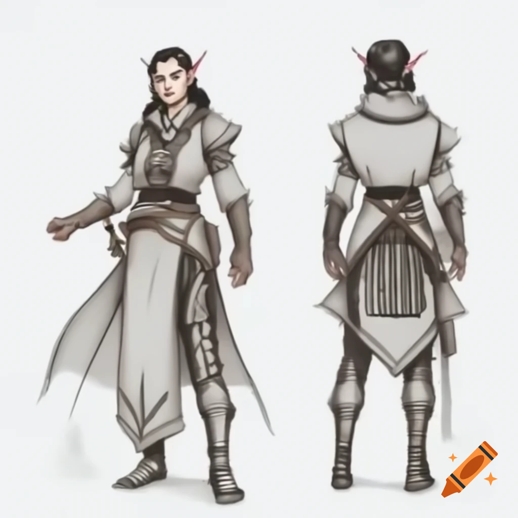 Female Dalish elf from Dragon Age: Inquisition in casual wear, medieval aesthetics