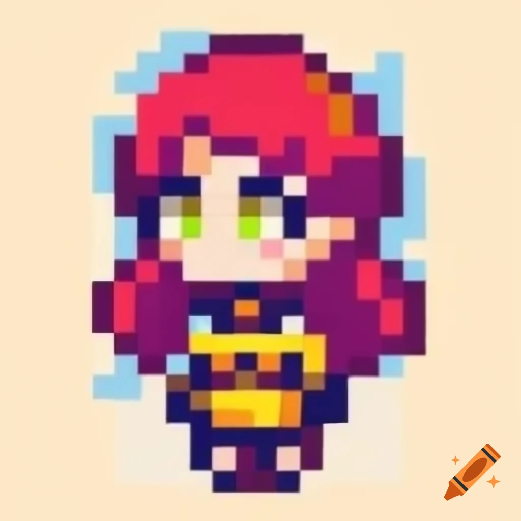 Chibi character in pixel art style