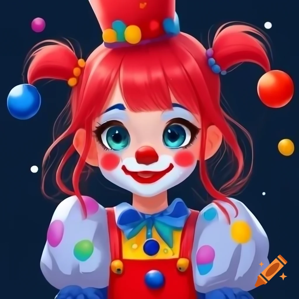 Anime clown girl character design