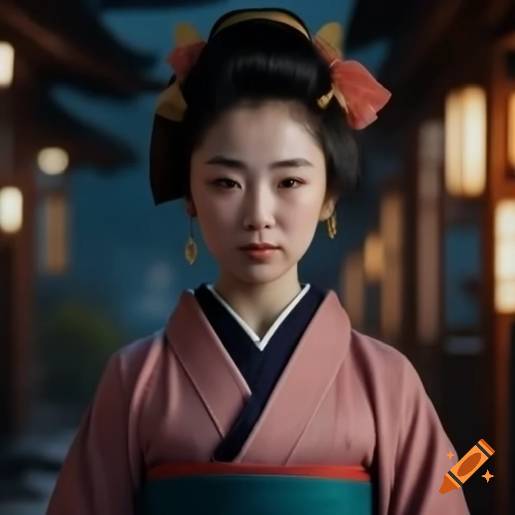 Young Japanese woman dressed in traditional kimono