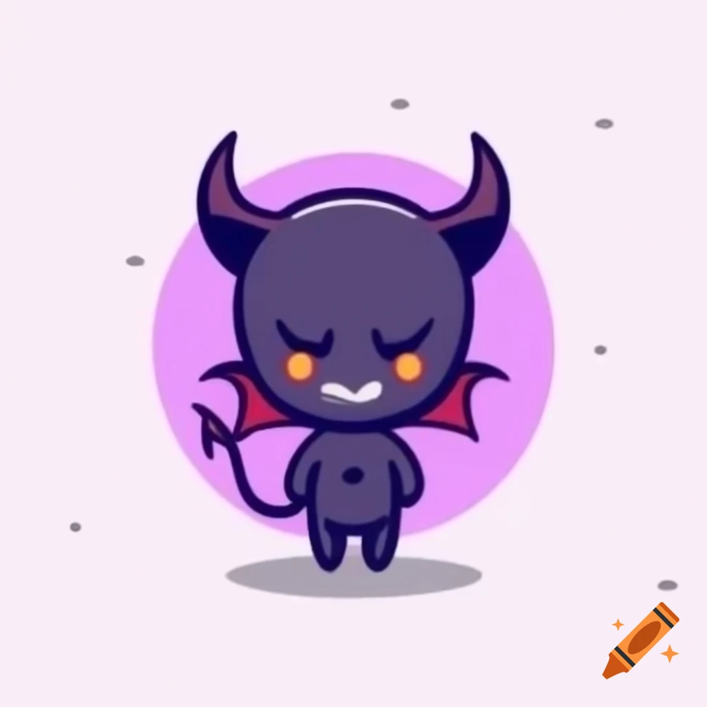 Kawaii devil Halloween logo for server