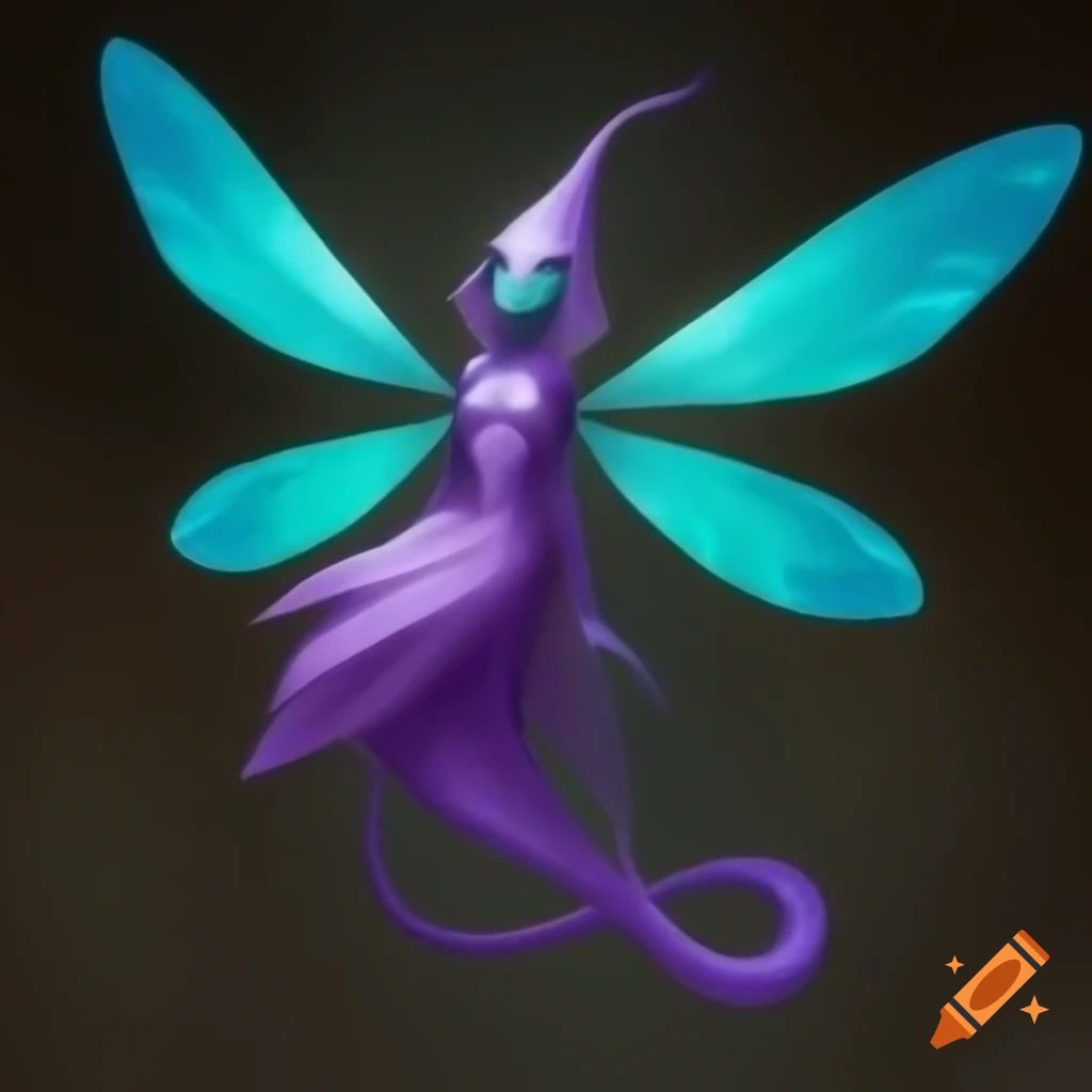 Androgynous Sylph character in Dungeons & Dragons style with dragonfly wings