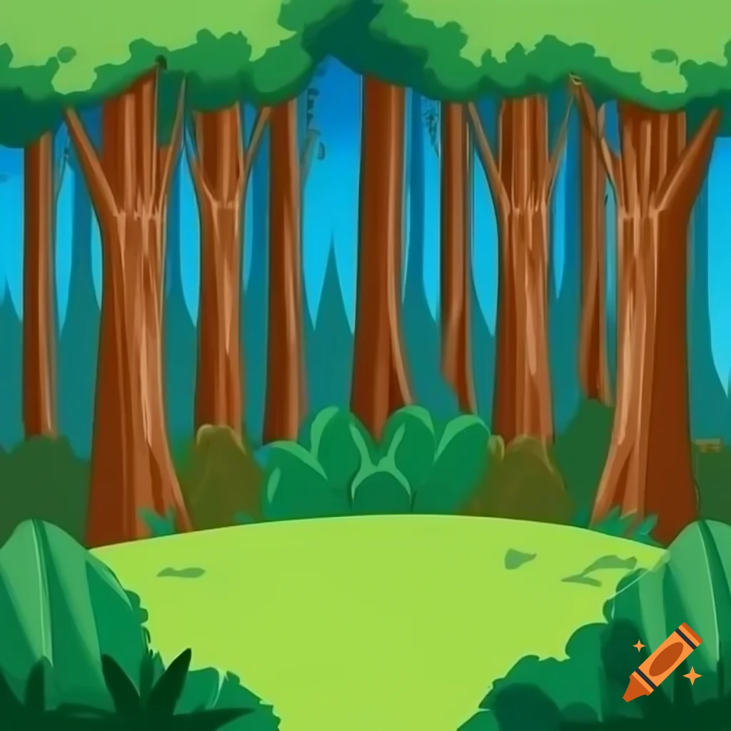 Cartoon-style forest background