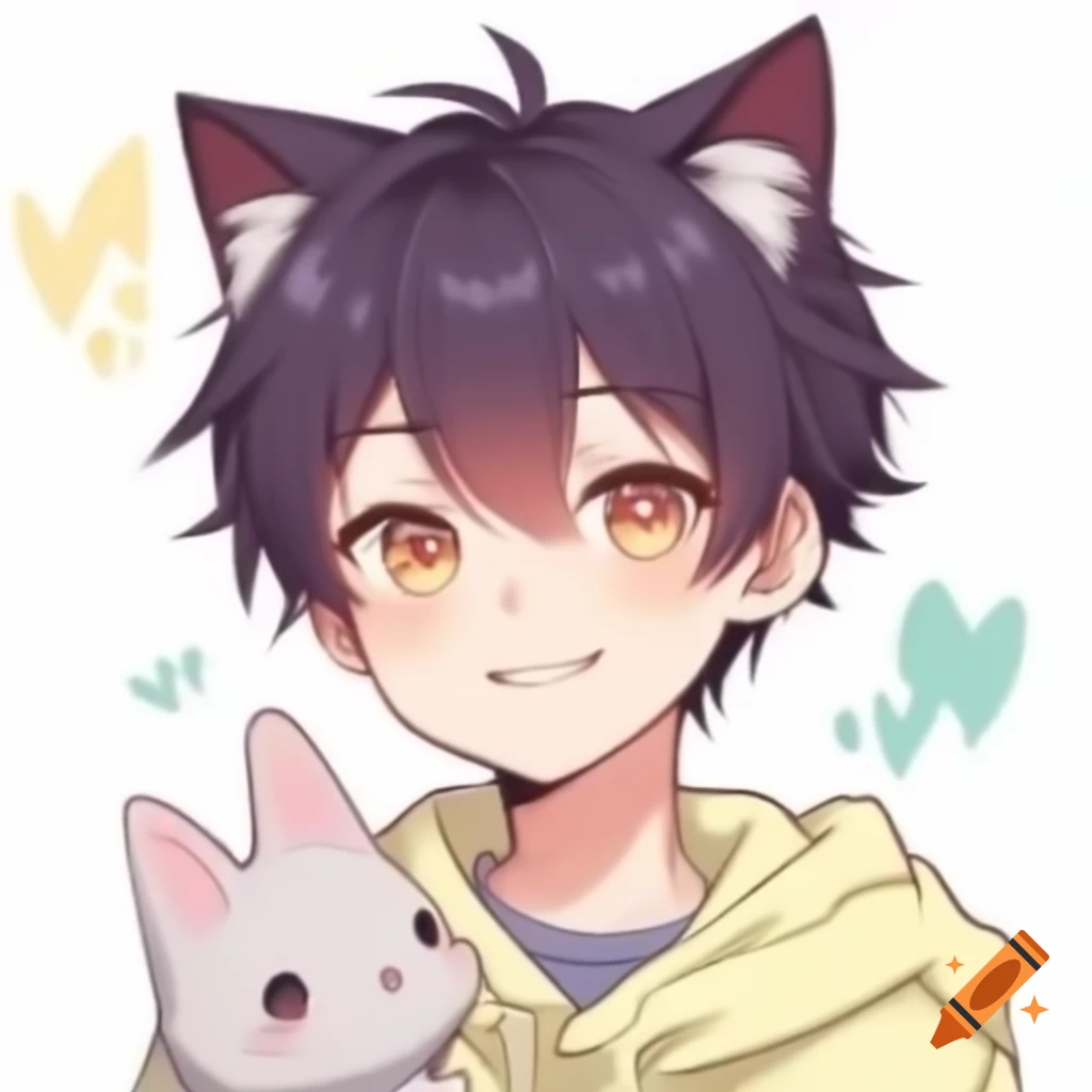 Catboy anime character illustration