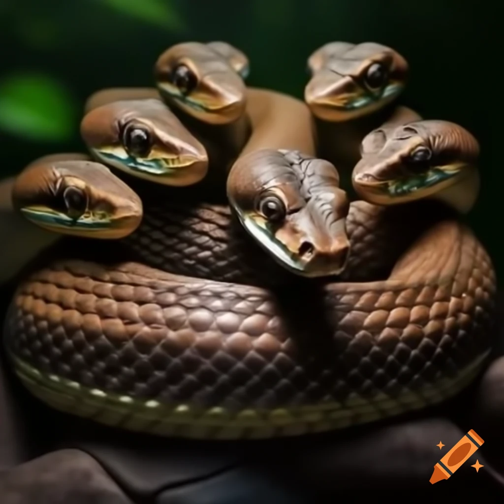 Giant multi-headed snake