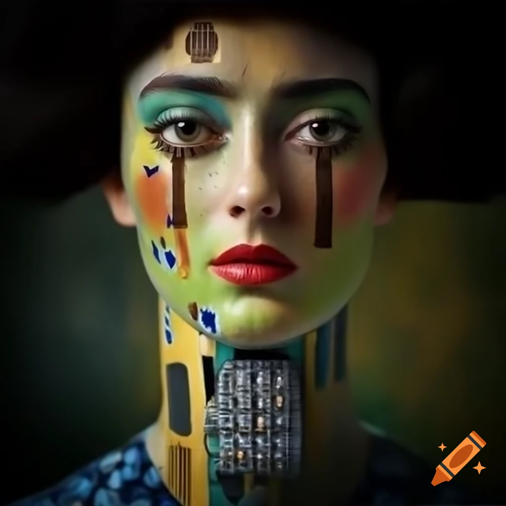 Surreal neo-pop sculpture with geometrical shapes and colorful composition