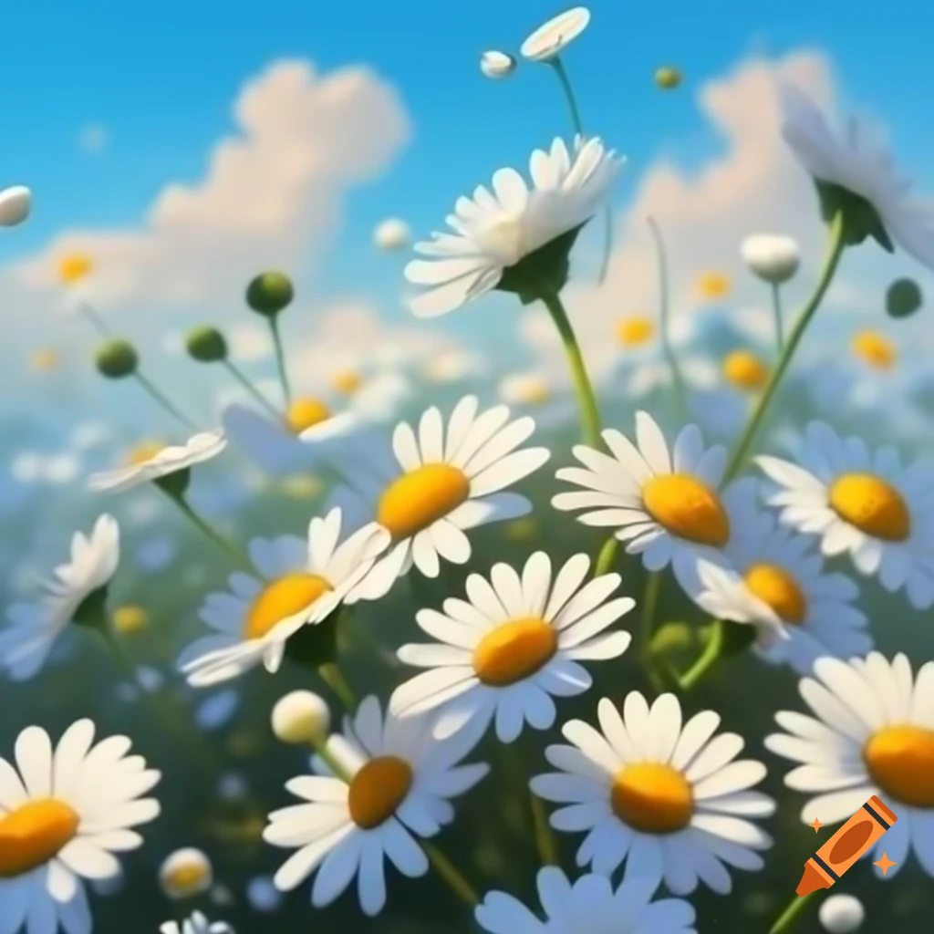 Vibrant field of daisies in bloom