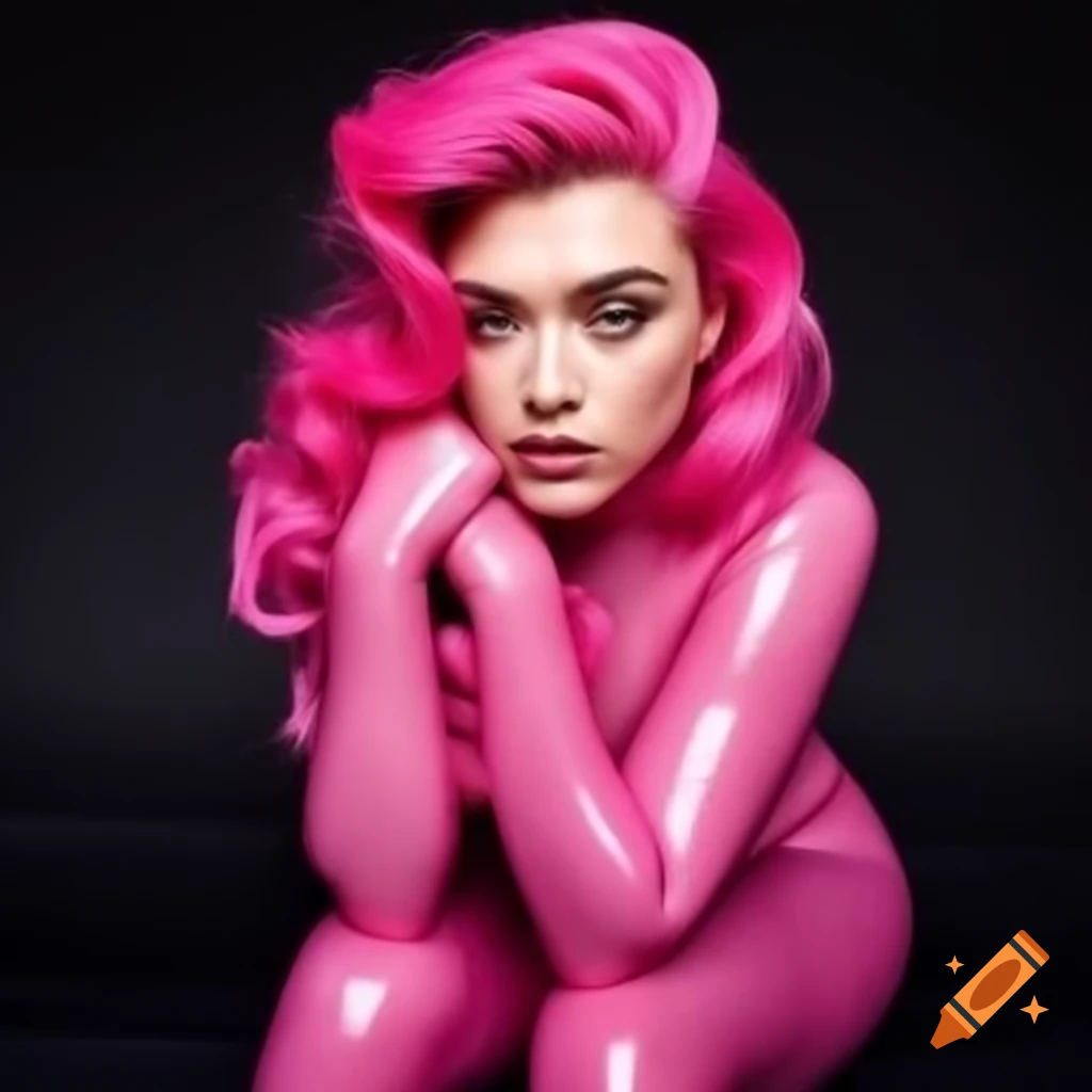 Dusty pink transparent latex costume inspired by Pinkie Pie pony
