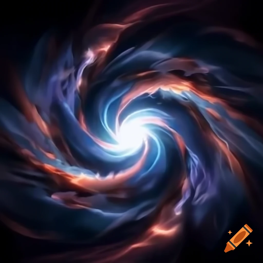 Dynamic mystical portal with swirling vortex of energy and colors