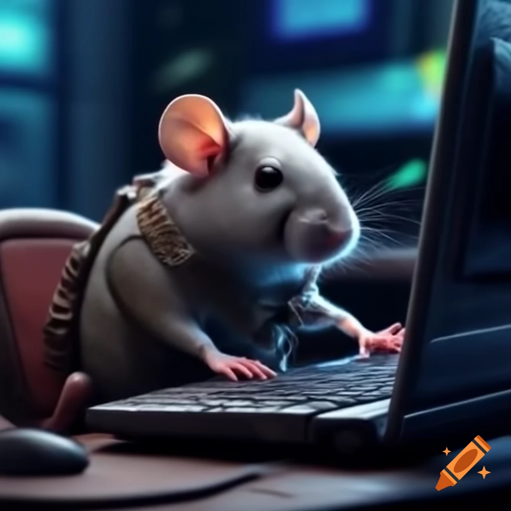Mouse character gaming on computer playing Call of Duty
