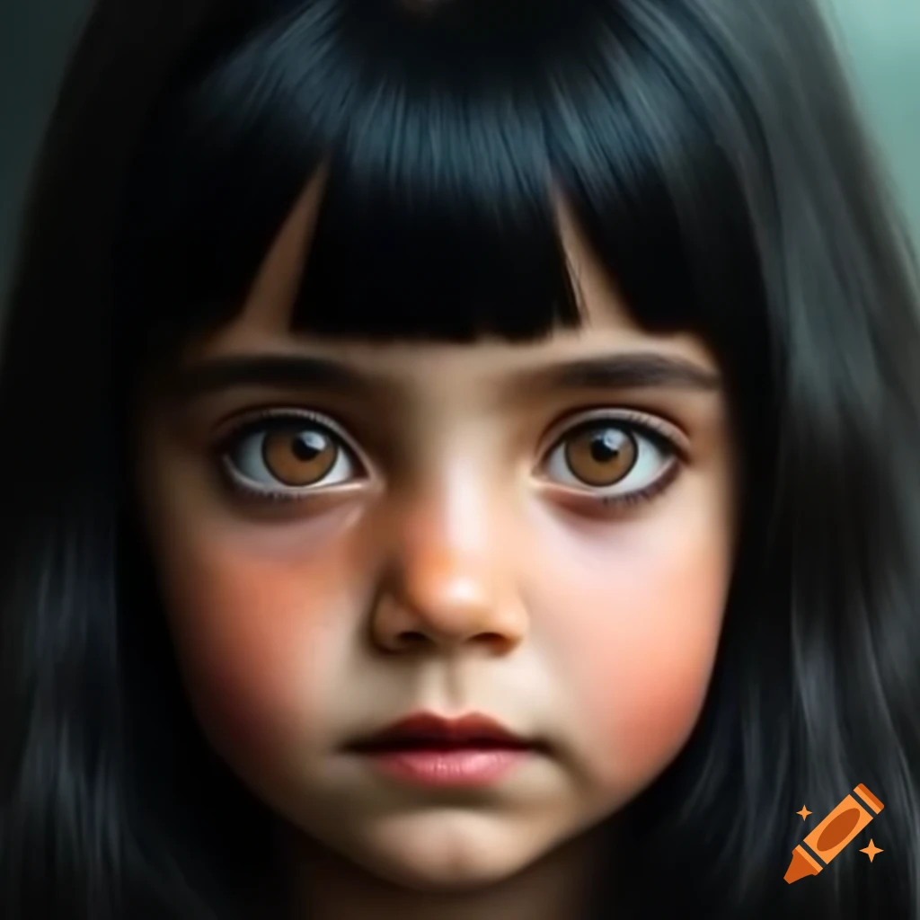 Turkish girl with black hair and brown eyes