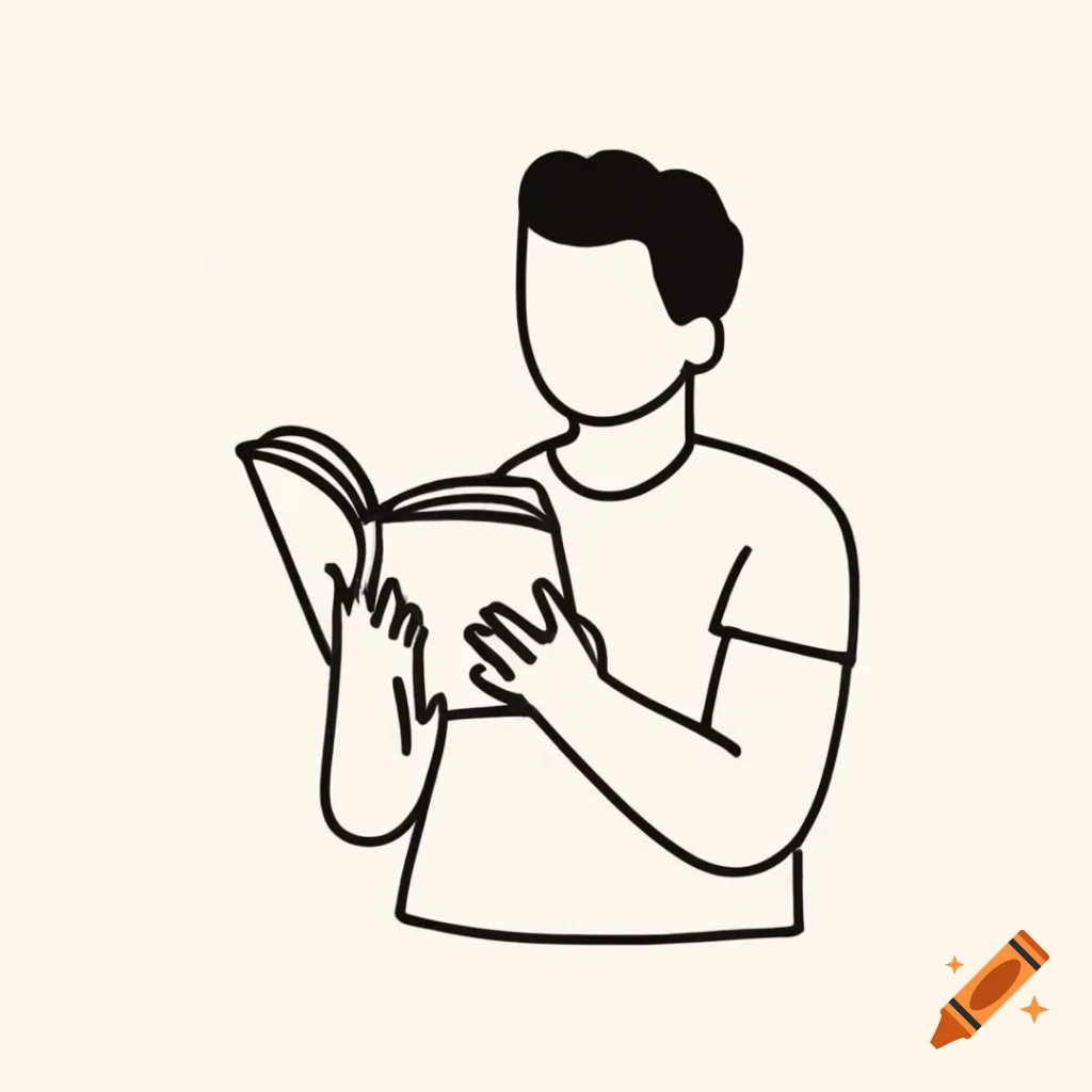 Man engrossed in reading a book