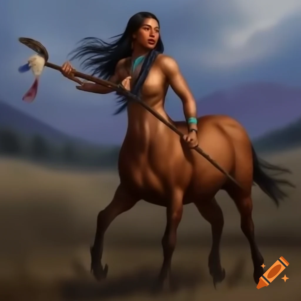 Beautiful female Native American centaur