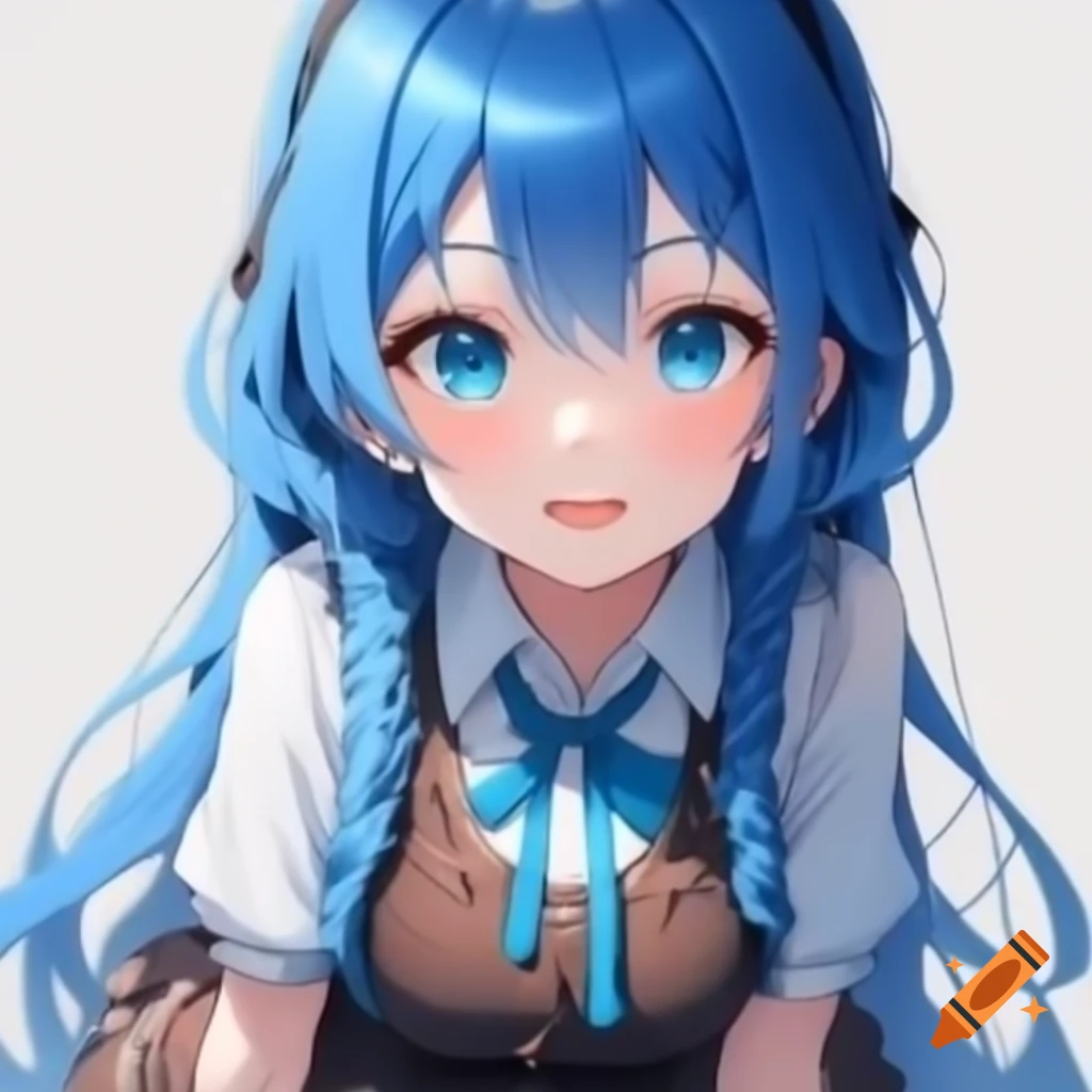 Character with blue hair and thigh-highs from KanColle