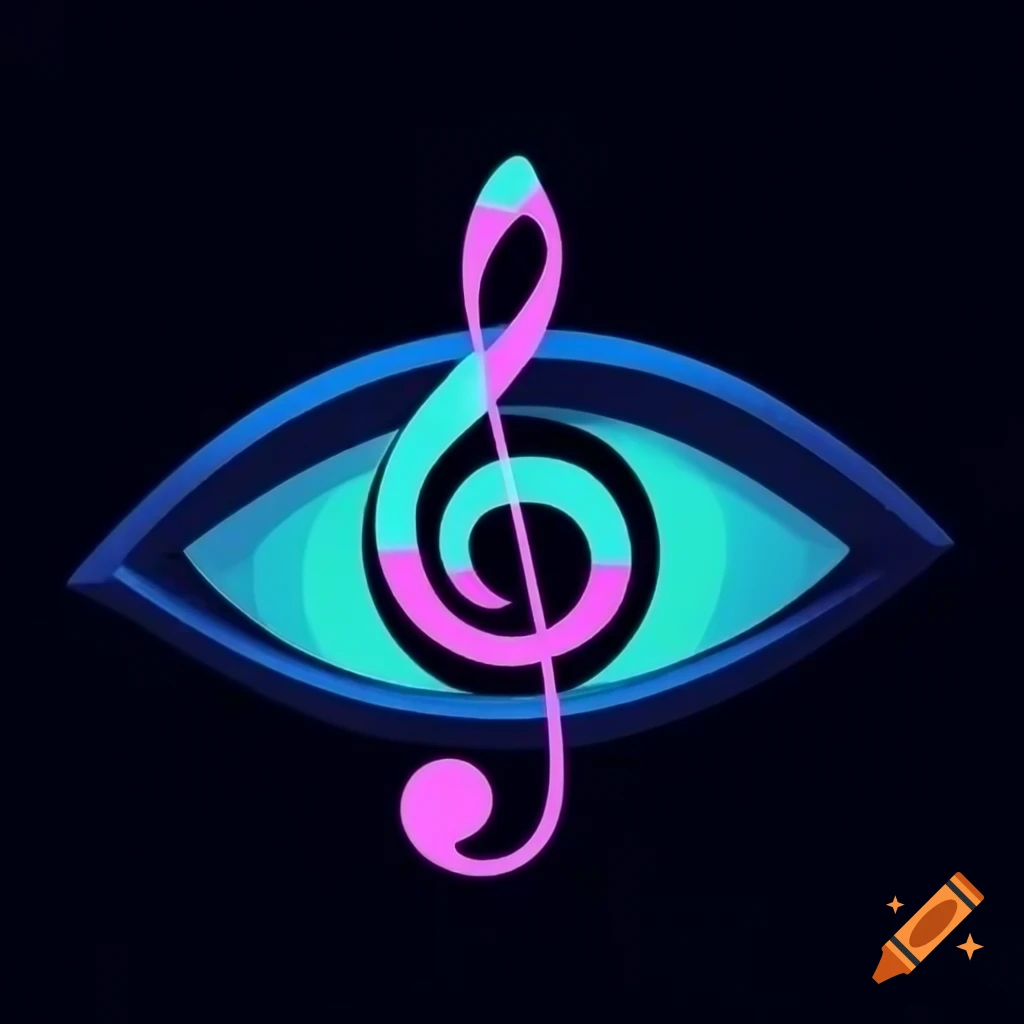 Treble clef designed in an eye shape