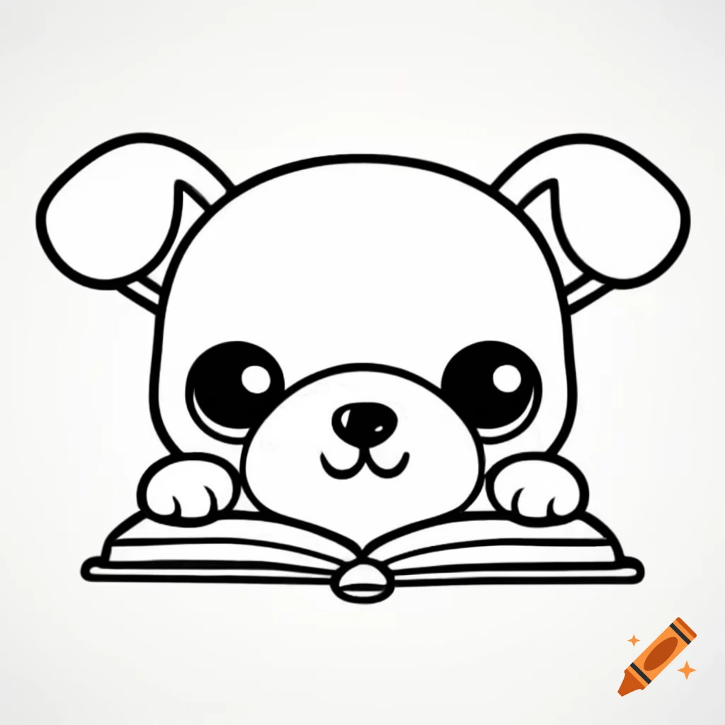 Simple dog design for coloring book