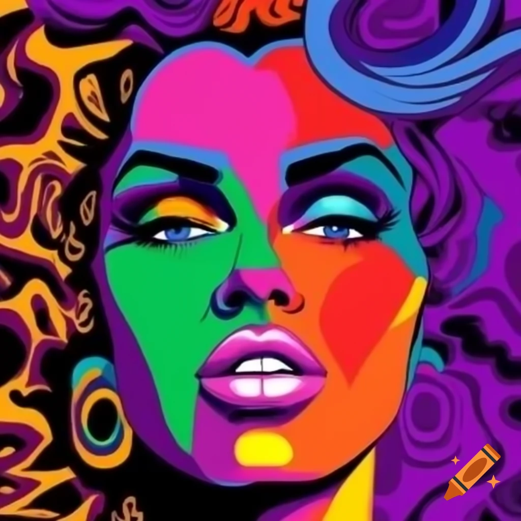 Colorful pop art design featuring bold graphics