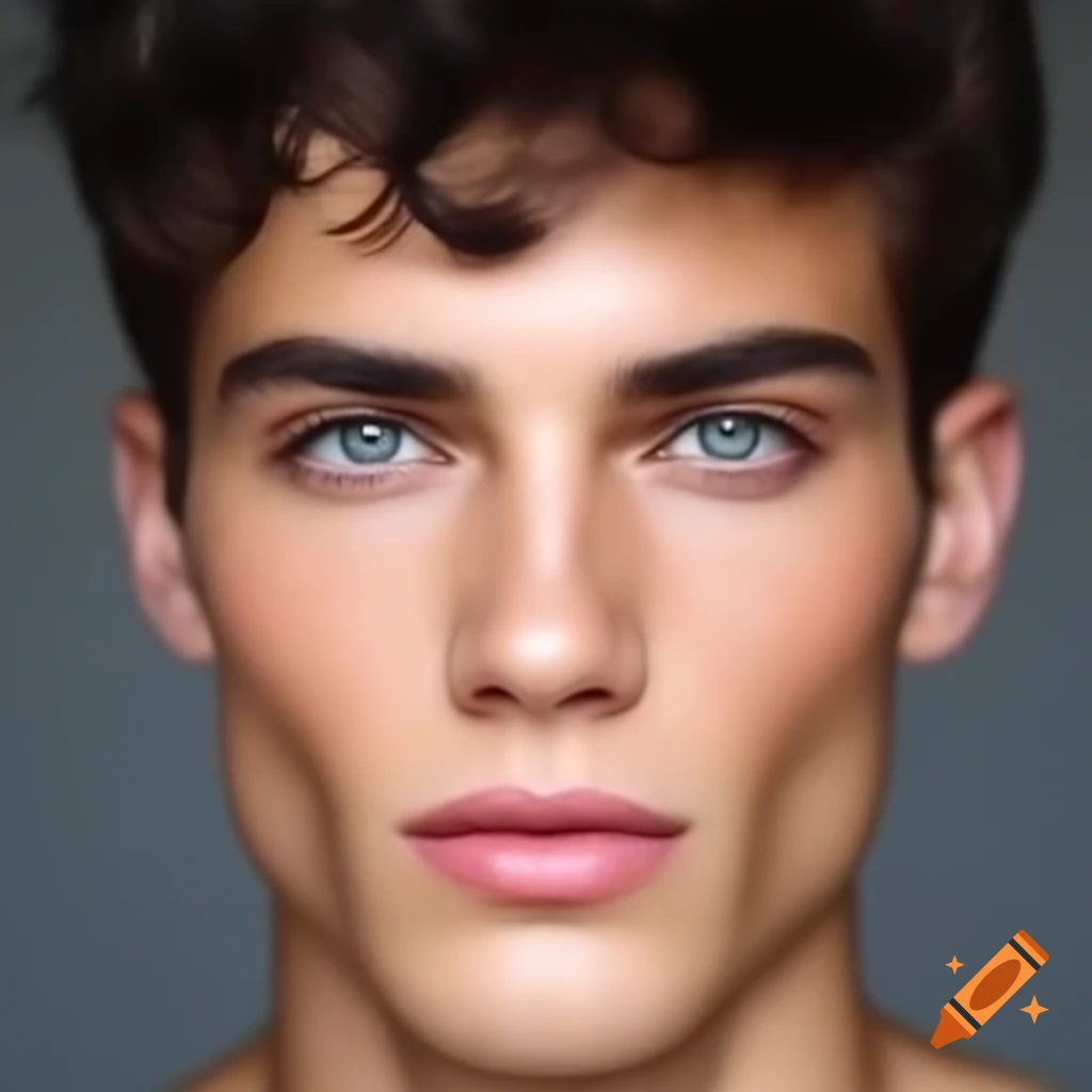 Young man with defined facial features