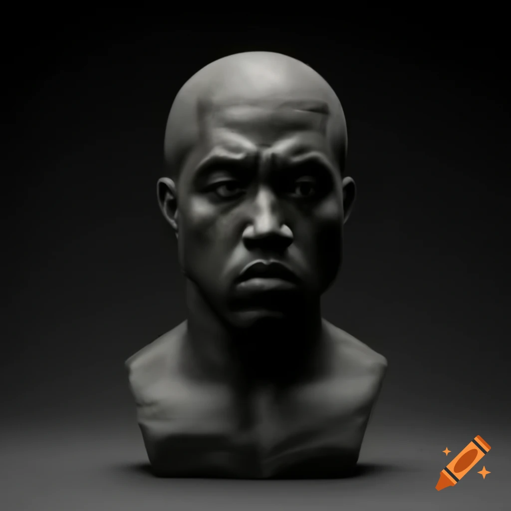 Kanye West bust sculpture inspired by Auguste Rodin