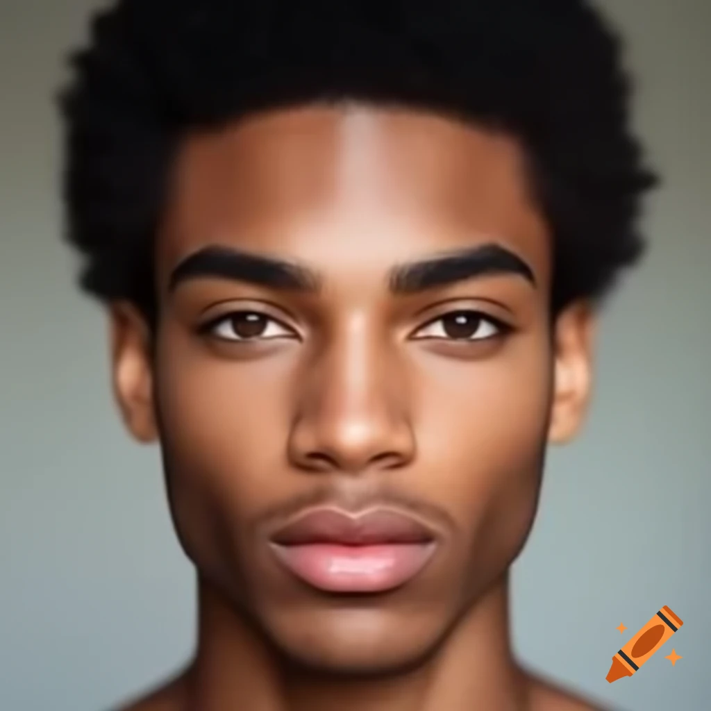 Young man with defined facial features