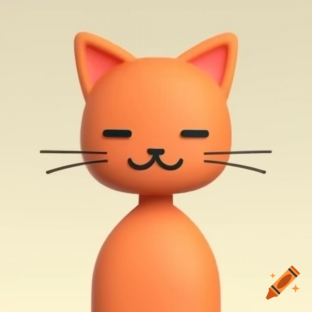 3D cartoon profile picture of anthropomorphic orange cat