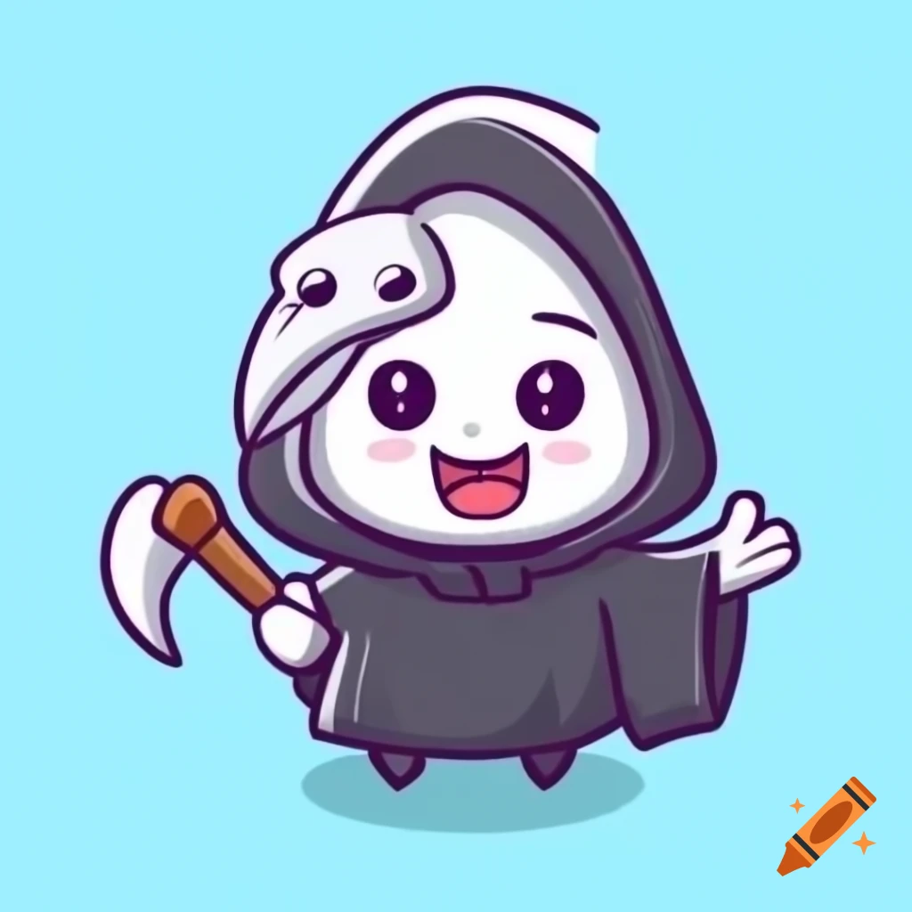 Chibi smiling grim reaper giving thumbs up