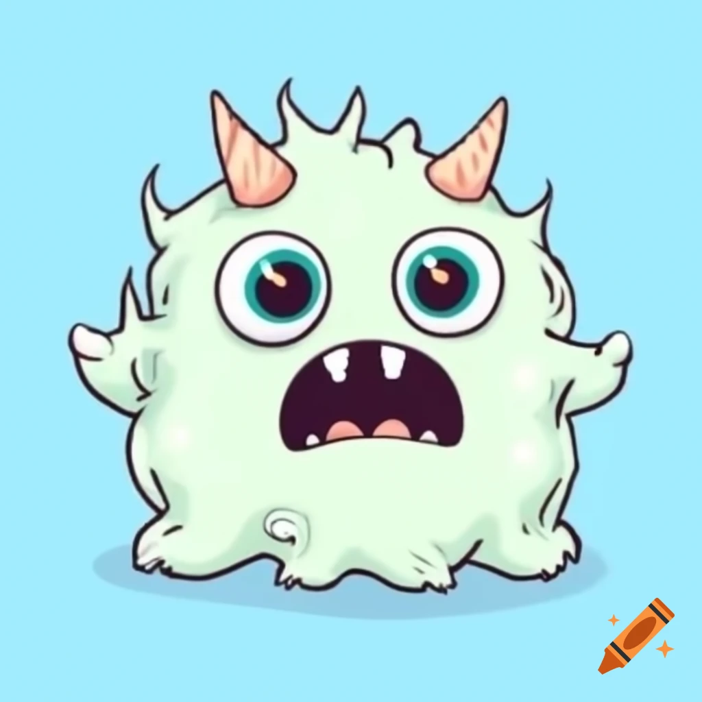 Humorous depiction of a monster humorously farting