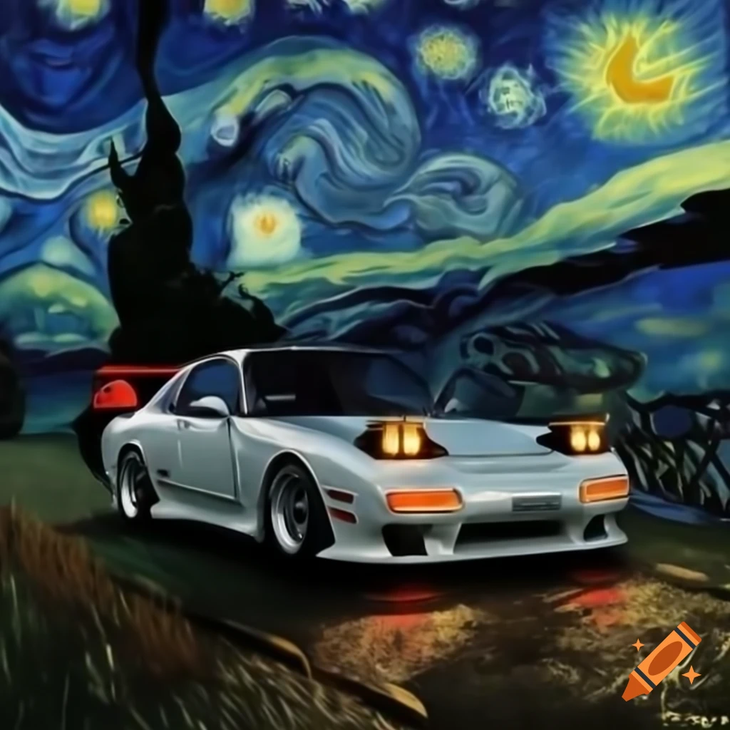 What Body Kit Is On Han's Rx7 Han's rx7 veilside body kit against a starry night background inspired