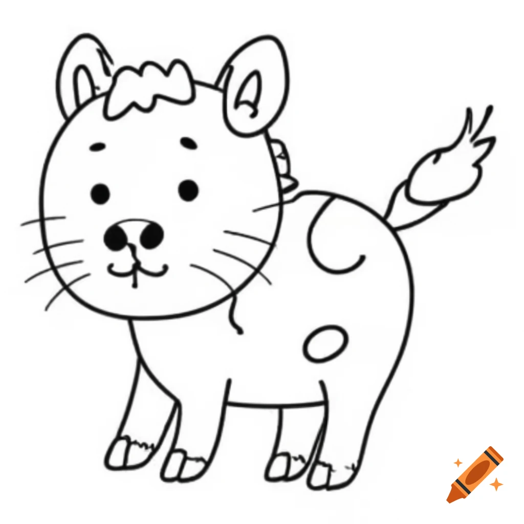 Simple line drawing of animals