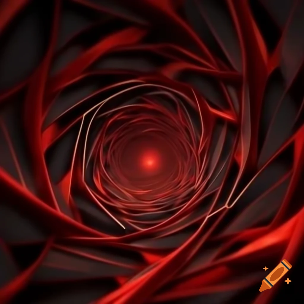 Abstract magical realm with red and black parallel lines