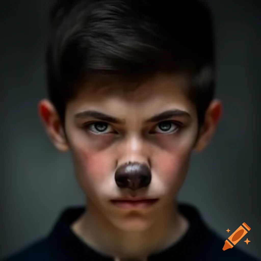 Young guy with werewolf-inspired nose and snout