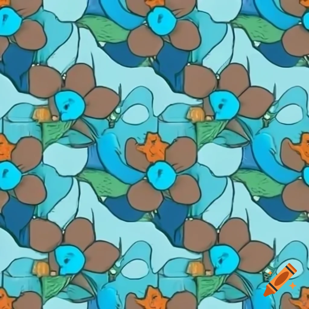 Vintage 1960's wallpaper design with colorful patterns