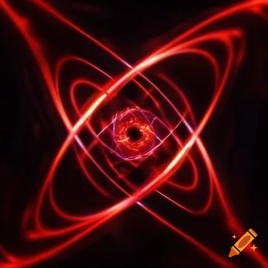Magical realm with red and black parallel lines