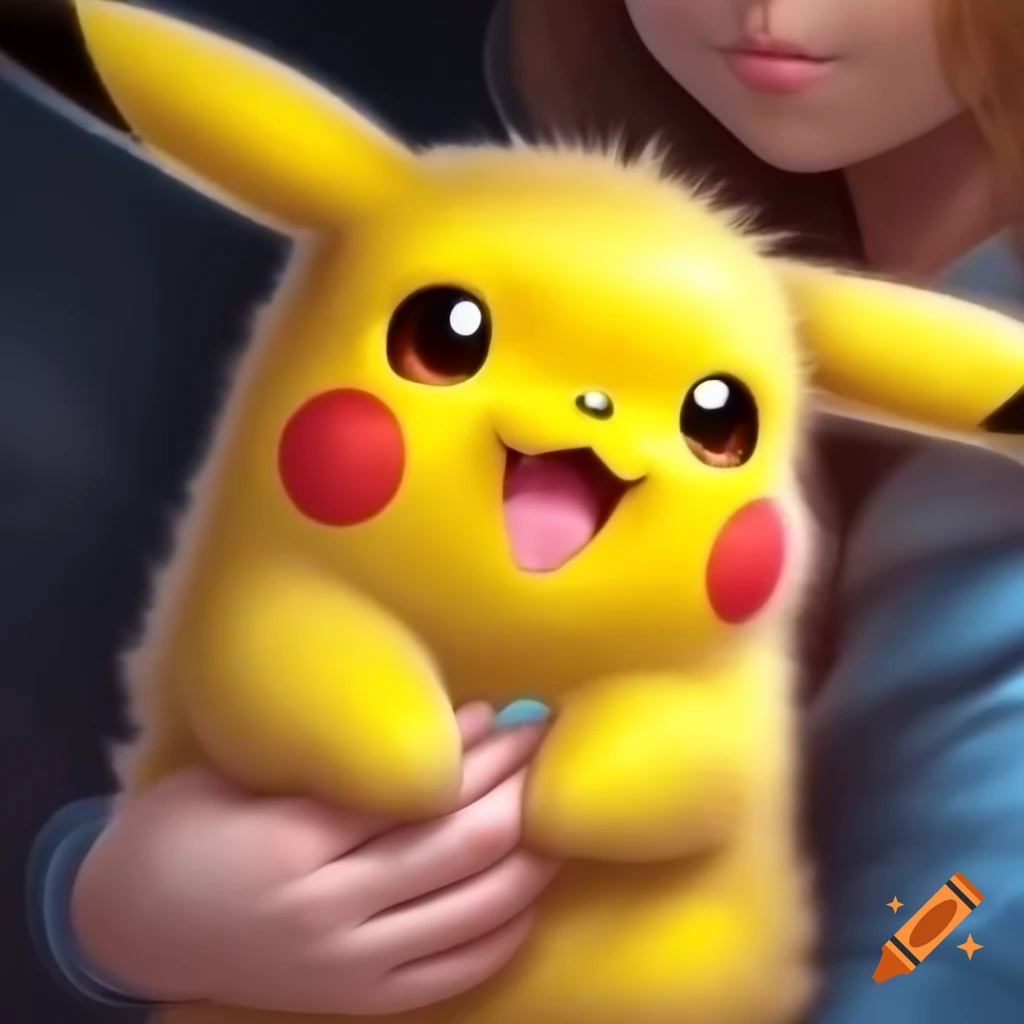 Pikachu enjoying a scratch from a friend, symbolizing friendship