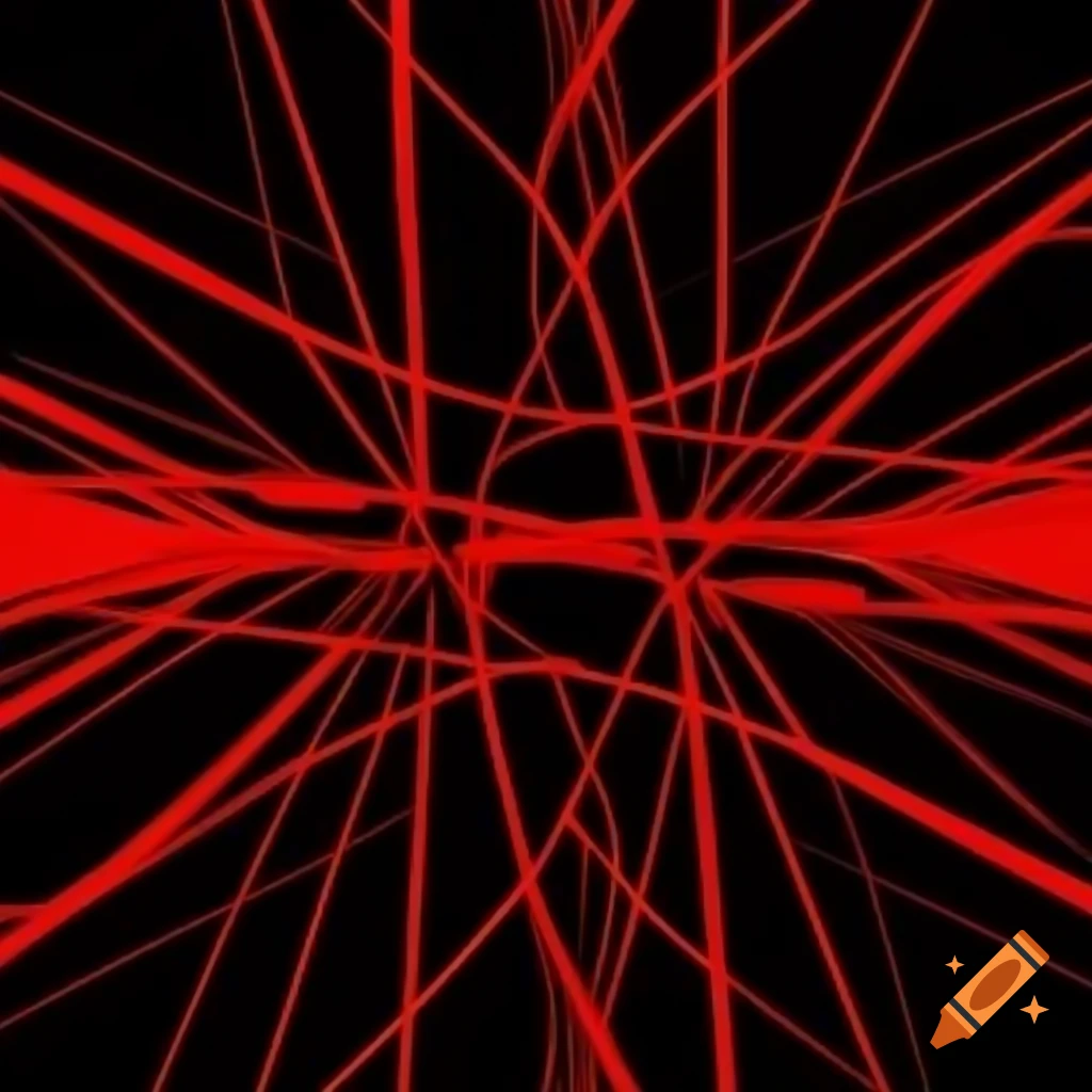 Magical realm in red and black with parallel lines