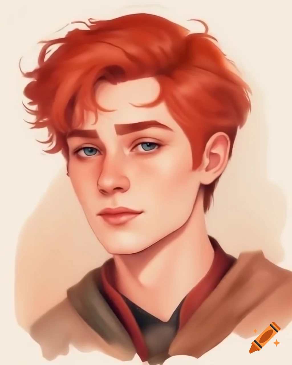 Male character with medium red hair, hand cannon from Destiny 2, inspired by Han Solo's attire