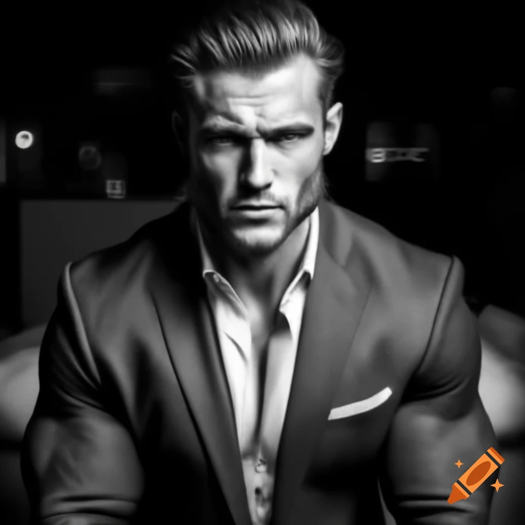 Muscular man in suit