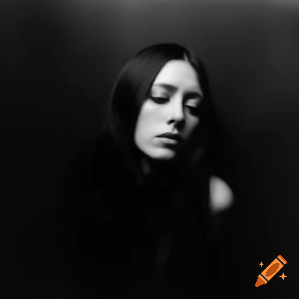 Portrait of sad woman in alternative rock style