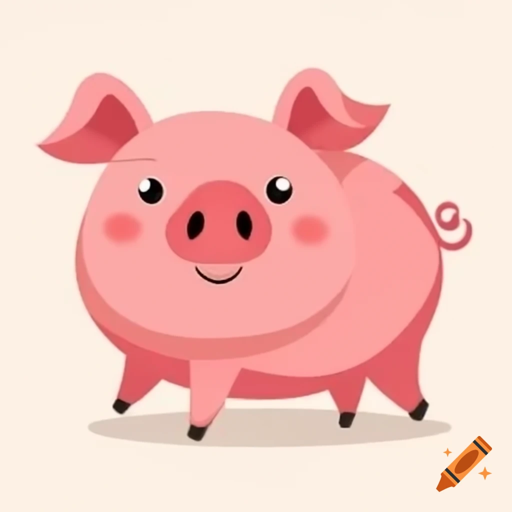 Cute pig standing in a field