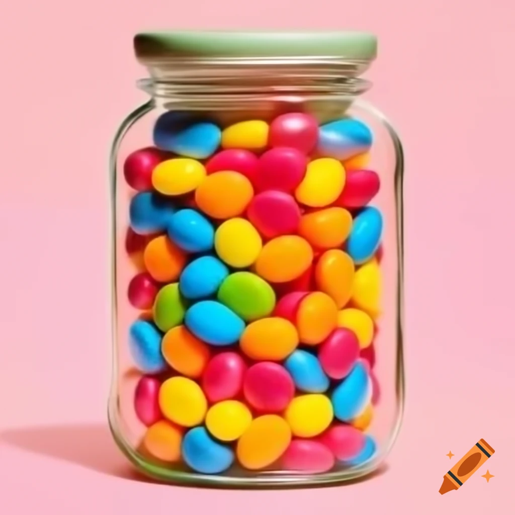 Colorful candy in a jar