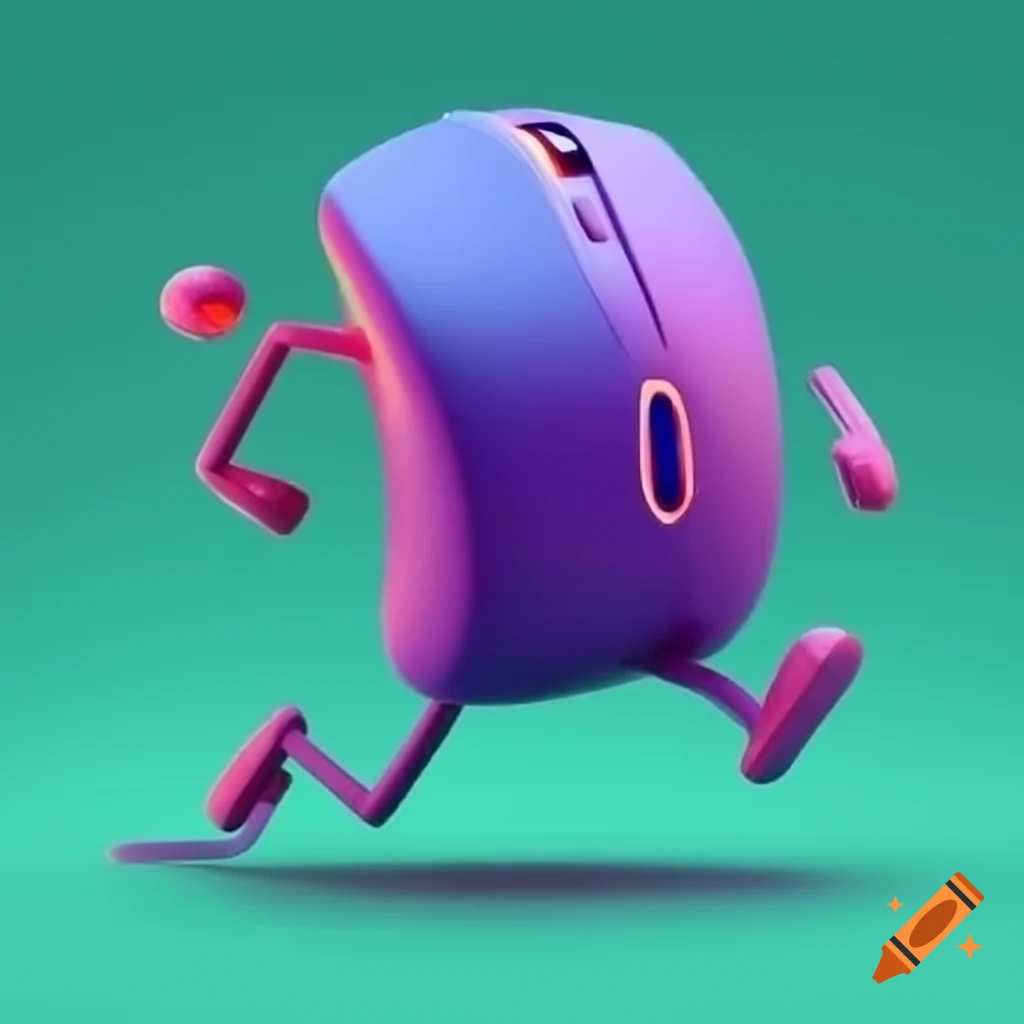 Computer mouse with motion blur as if running