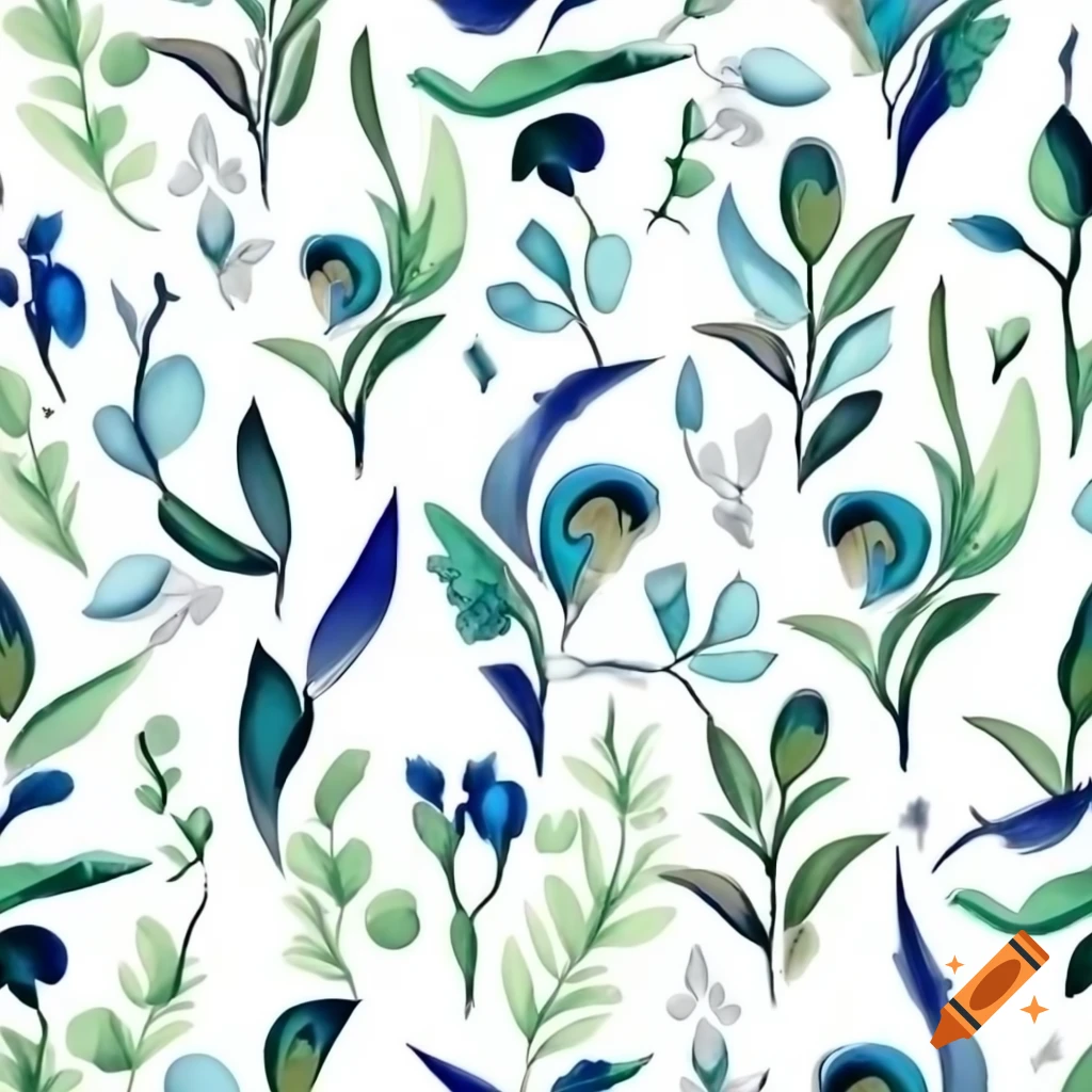 Botanical pattern featuring peacock design for tissue box