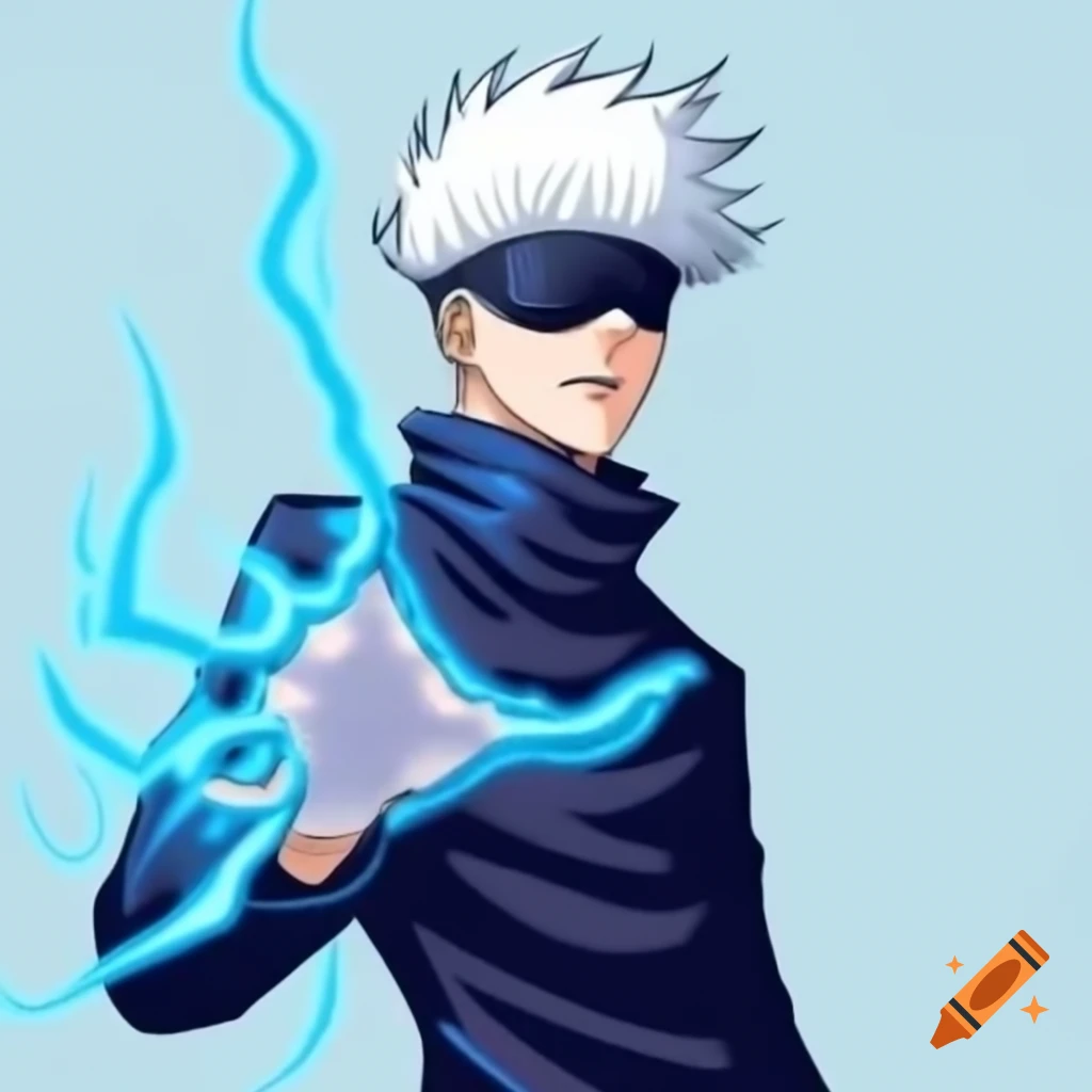Powerful blue-eyed sorcerer with white hair posed confidently