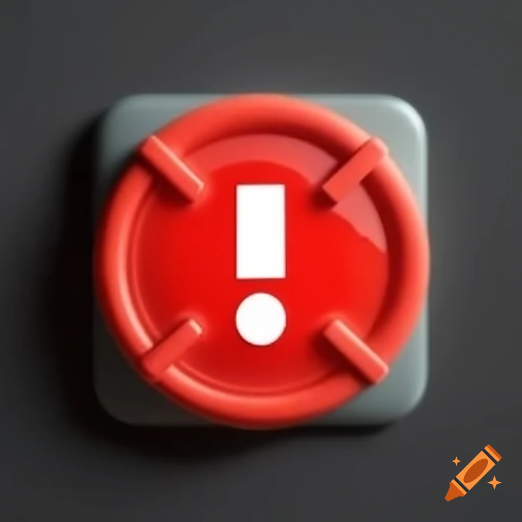 Red emergency button for urgent situations