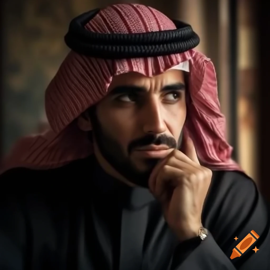 Orientalist portrait of Arab man deep in thought