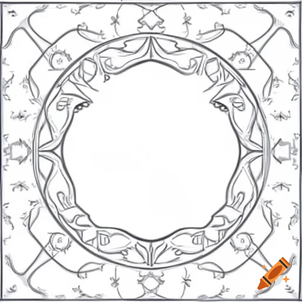 Minimalist fantasy circle frame design